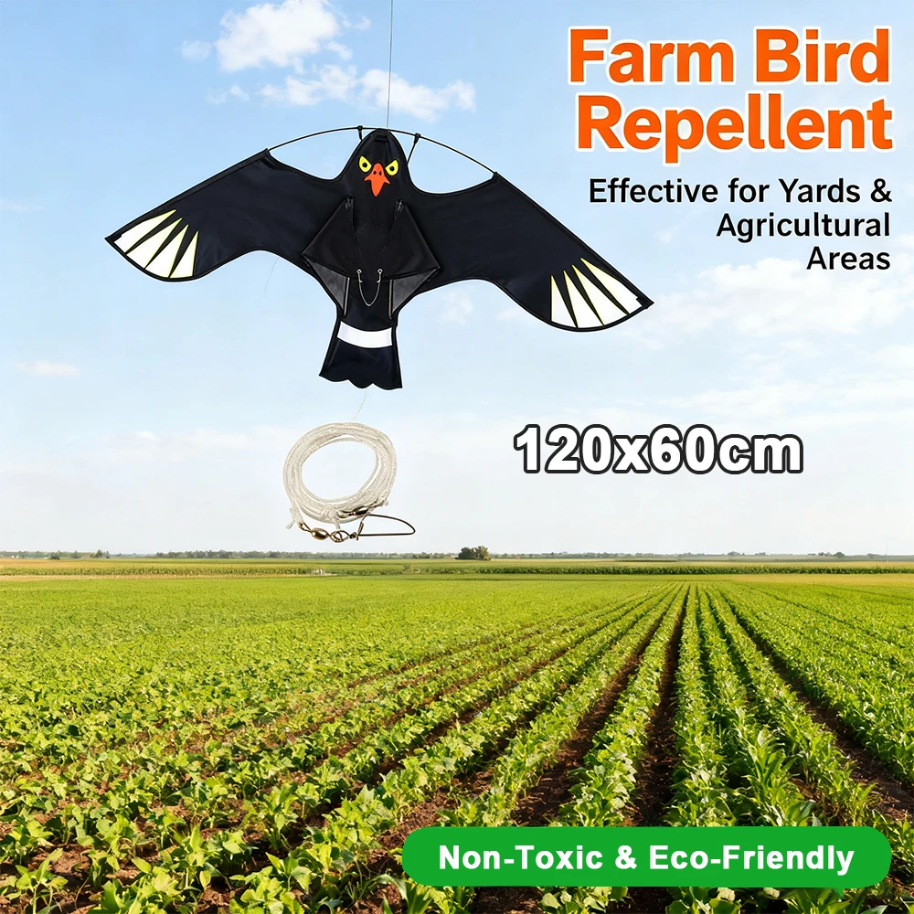 

2025 New Bird Repeller Flying Eagle Kite – Large Simulation Hawk Kite, Replacement for Gardens, Fruit Gardens, Fish Pond