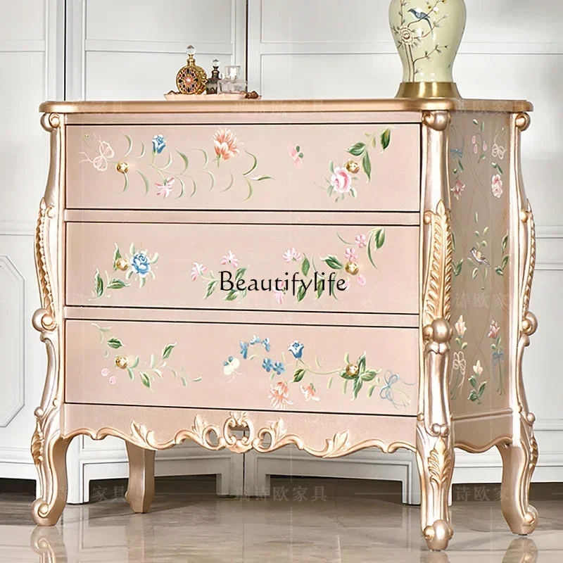 

LJYAmerican solid wood retro bedroom locker storage hallway cabinet