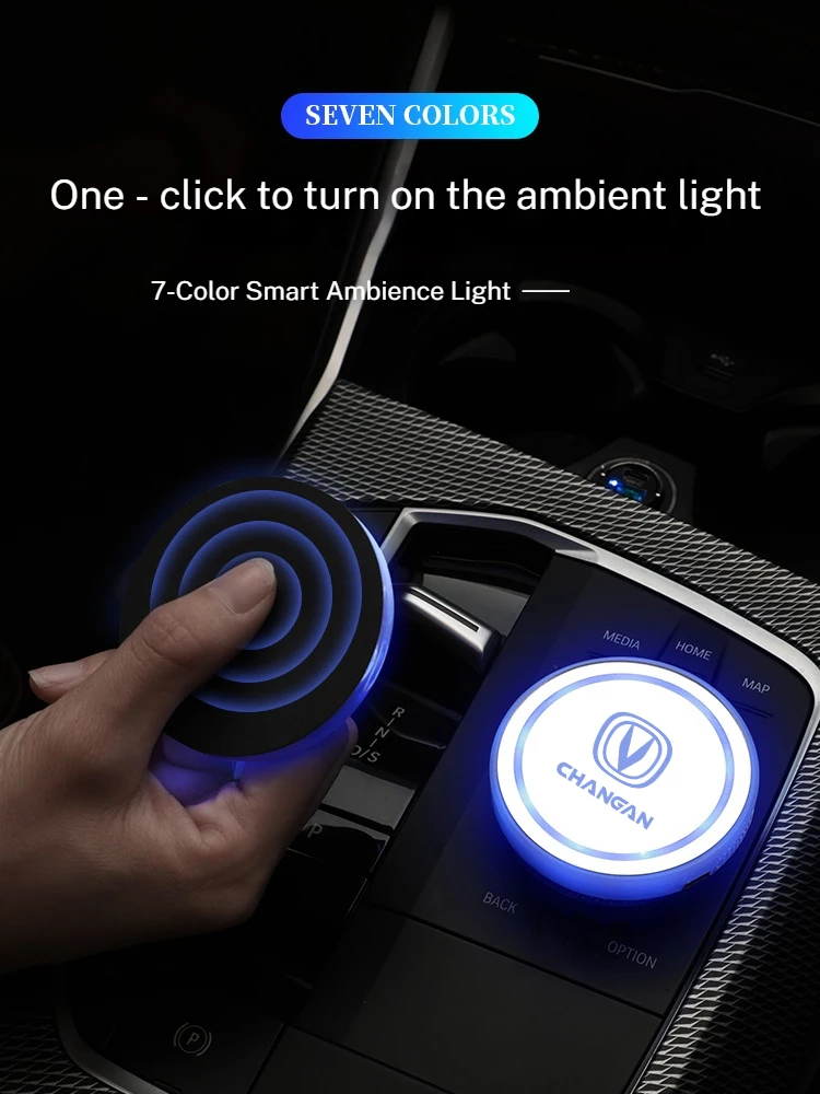 7 Color Car Changing LED Cup Holder Lights Rear Windshield Decorative Ambient Lighting For Changan CS75 CS35 CS55 CS15 CS85 CX70