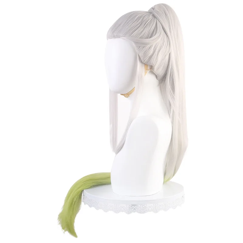 Parrucca cosplay - Grado superiore 6 - Daki - Parrucca cosplay sfumata bianca e verde argento