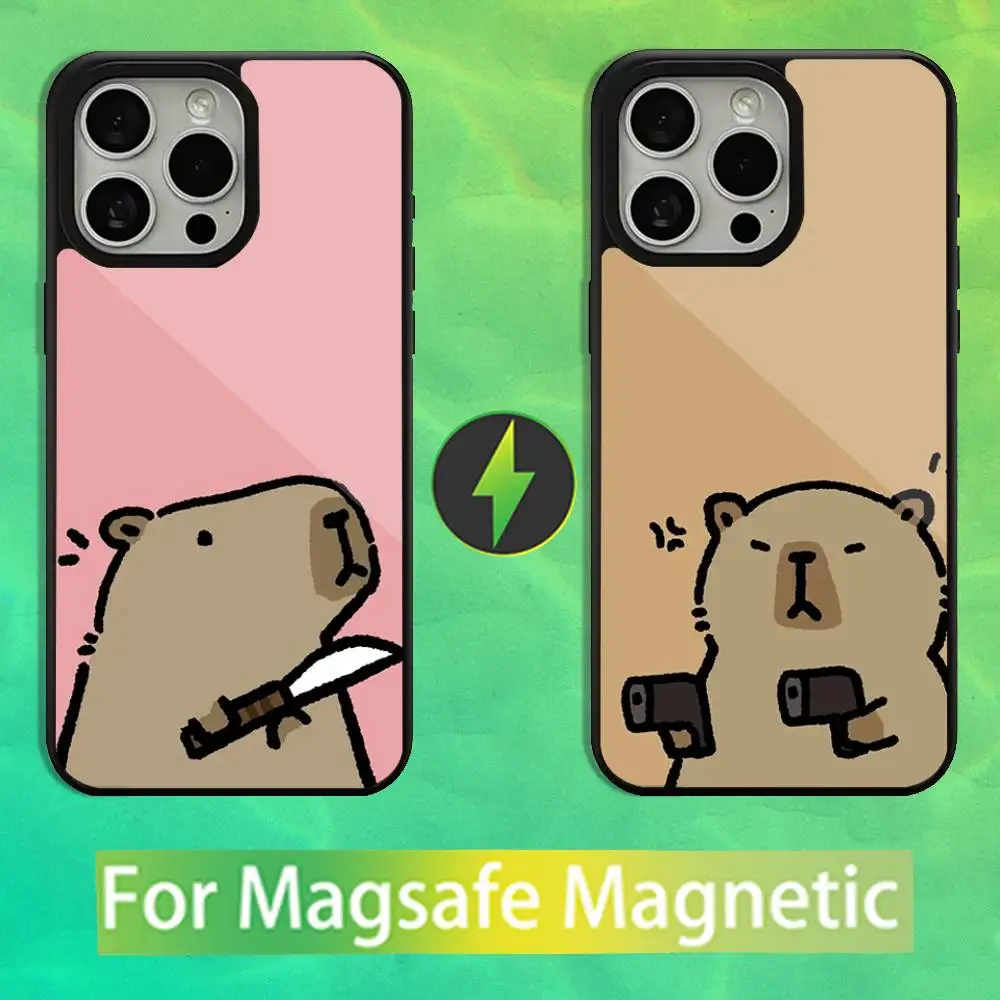 

Cute Cartoon Capybara Phone Case For iPhone 16,15,14,13,12,11,Pro,Max,Plus,Mini,Magsafe,Magnetic Wireless Charging Case