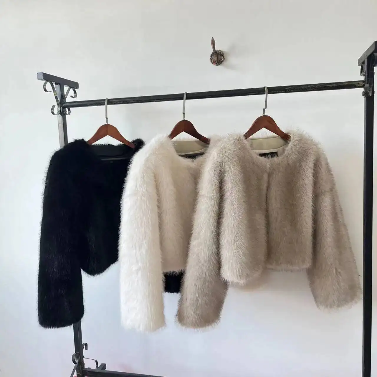 Fur Coat Faux Short Style Buckle Fur Women Casual Street Style lady Fur Women's Clothing