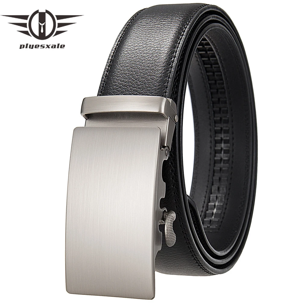 

Plyesxale Men Belt Top Quality Cow Genuine Leather Men's Belt Cowhide Strap Male Metal Automatic Buckle Belts For Men 2024 B1512