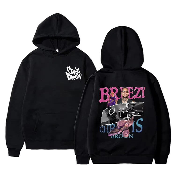 

2025 New Cotton Unisex Flat Print Rapper Hoodie Oversized Jumper Fleece Sweatshirt Hip Hop Fashion Trend