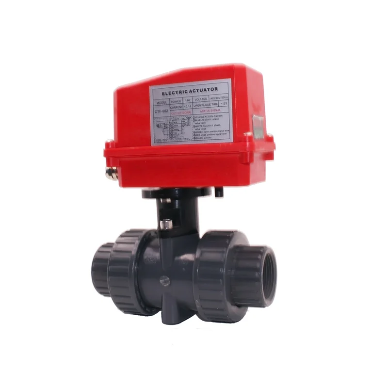 CTF-002 DN40 1.5 inch UPVC Thread Screw Connection Electric Motorized Ball Valve