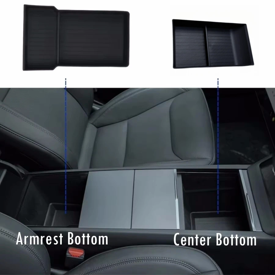 ل Telsa نموذج Y Juniper 2025 وحدة التحكم المركزية درج منظم مسند الذراع صندوق تخزين مخفي حامل الكأس شاحن لاسلكي حصيرة #3