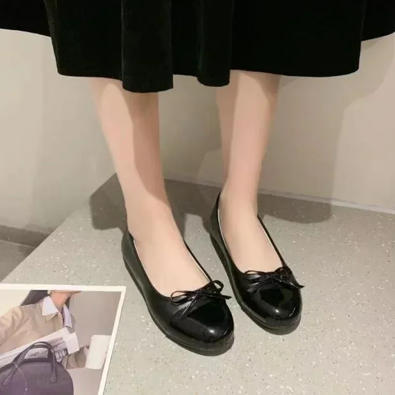 2023 Hot Selling New Solid Color Women's Shoes Slip-on Women's Flat Shoes Spring and Autumn Casual Flat Bottom Bow Women's Shoes