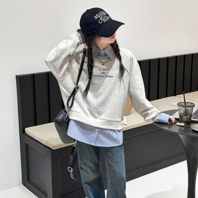 

Kids Girls 2pcs Sets Autumn Children Girls Plaid Patchwork Polo Sweatshirt Teenager Girls Bootcut Jean Junior Girls Outfit