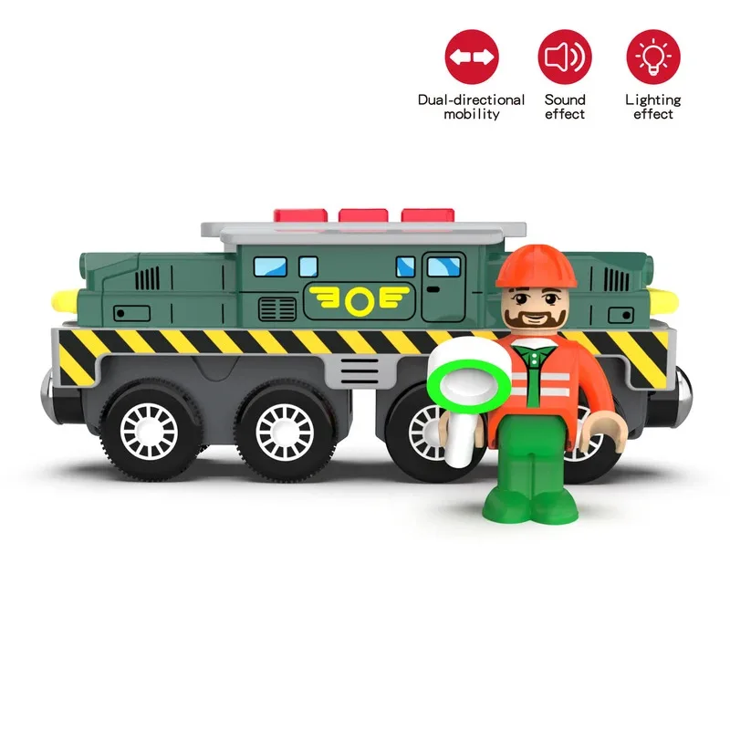 

Set Locomotive Magnetic Car Diecast Slot Wooden Train Track Railway for Kids Educational Toys New Style Chase Electric Train
