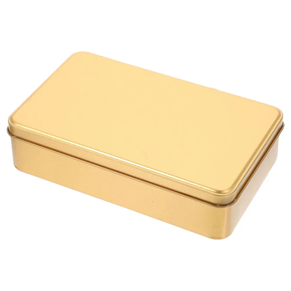 

Storage Box Packing Boxes Metal Container Cookie Jar Golden Tinplate Bins with Lids