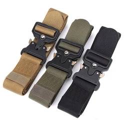 New Genuine Tactical Belt Quick Release Outdoor Military Belt Soft Real Nylon Canvas Sports Accessories Men and Women Black Belt