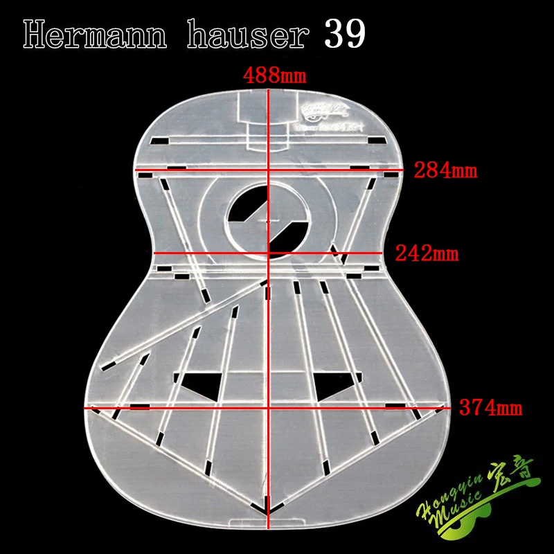 Famous Guitar Transparent Acrylic Template Guitar Making Molds Appearance Sound Hole Sound Beam Location Map
