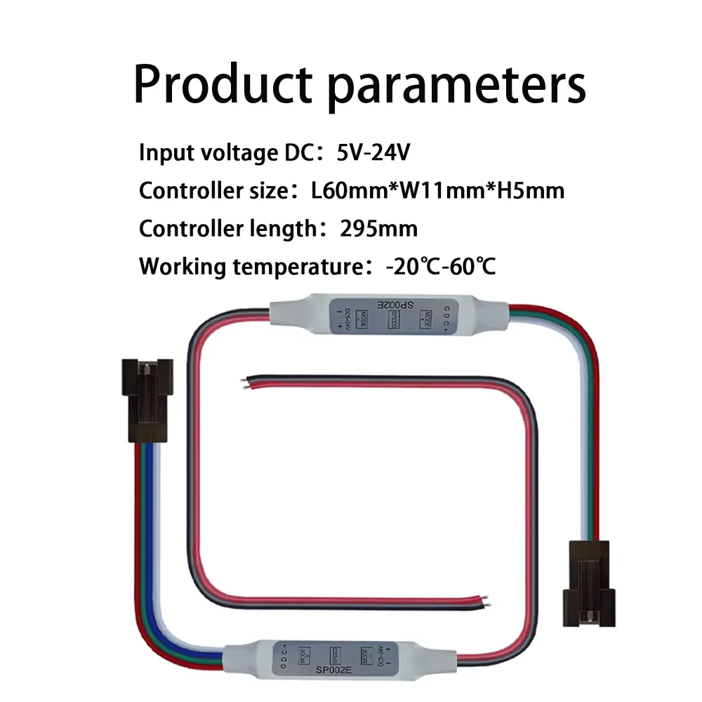 SP002E Mini LED Controller DC5-24V 3Pin/4Pin Addressable for WS2813 WS2815 RGBIC LED Strip light 2048 Pixels