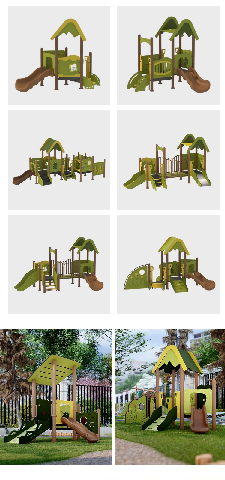 Modern Outdoor Kindergarten Furniture Compact Laminate Slide Play Area for Preschool Daycare Garden