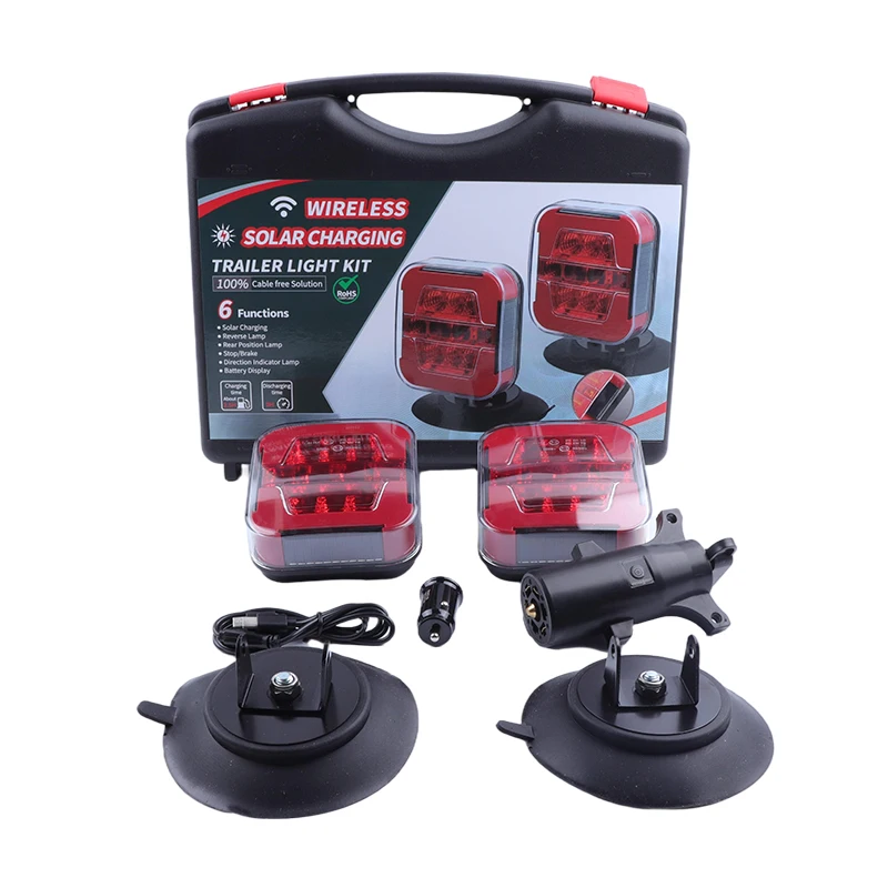 Wireless Magnetic Trailer Lights Rechargeable LED TailLight Kit For Trailer IP65 Waterproof Brake Turn Signals