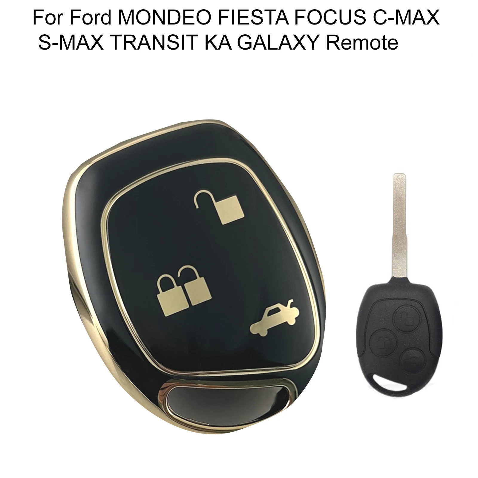 3 Buttons TPU Key Cover for Ford MONDEO FIESTA FOCUS C-MAX S-MAX TRANSIT KA GALAXY Remote Holder Case