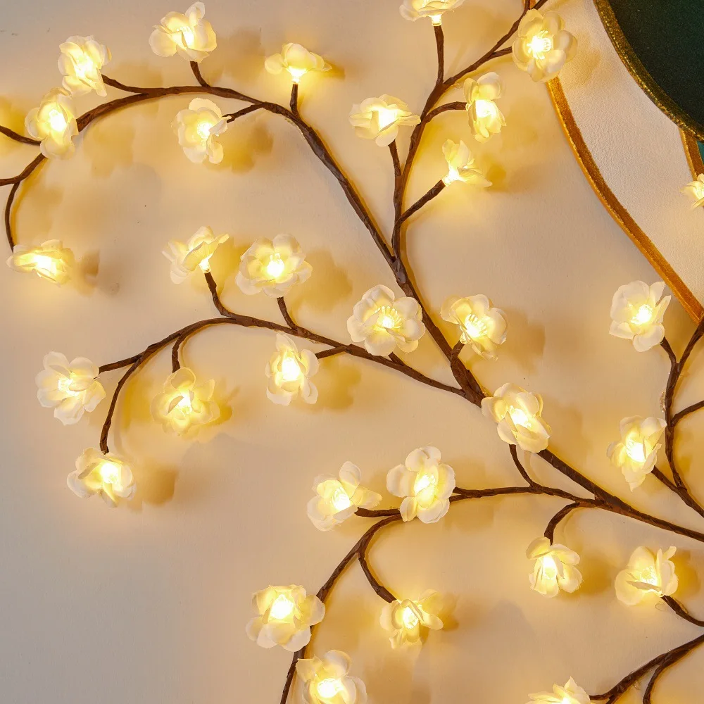 48/72/96/144LED Blossom Plum Lamp USB Charging Blossom Plum Night Light Remote Control for Christmas Party Wall Decoration