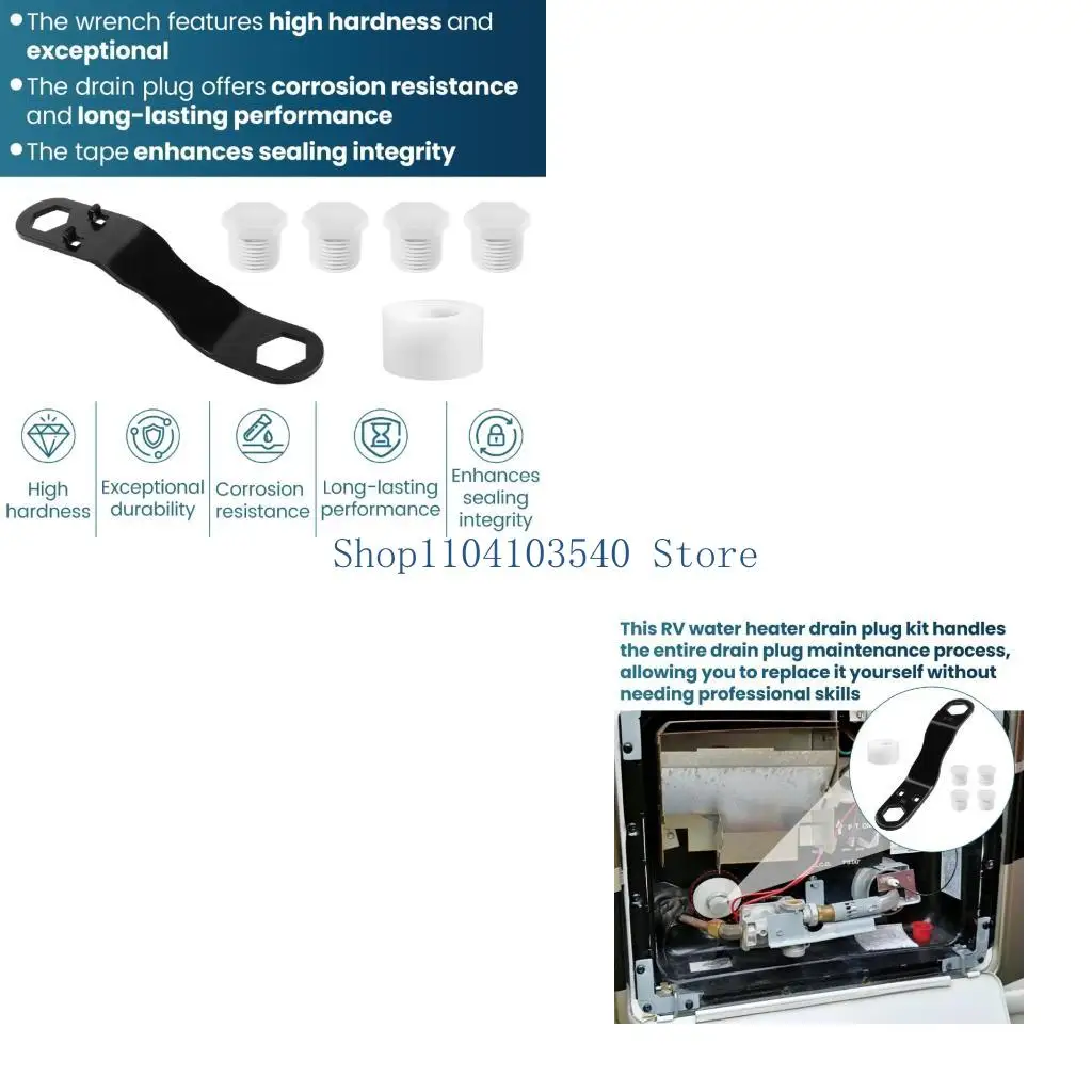 02DC Easy To Use Motorhome Campers Water Heater Drain Plug And Removal Tool Set