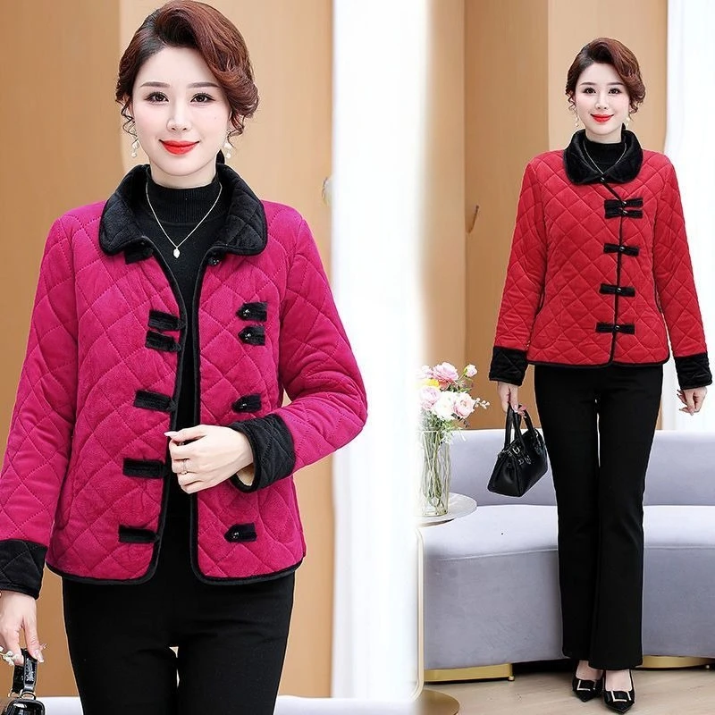 Women's Autumn Winter Top Coat Cotton Coat Warm Fleece Thick Plus Size Button Vintage Comfortable Casual Simple Niche Versatile