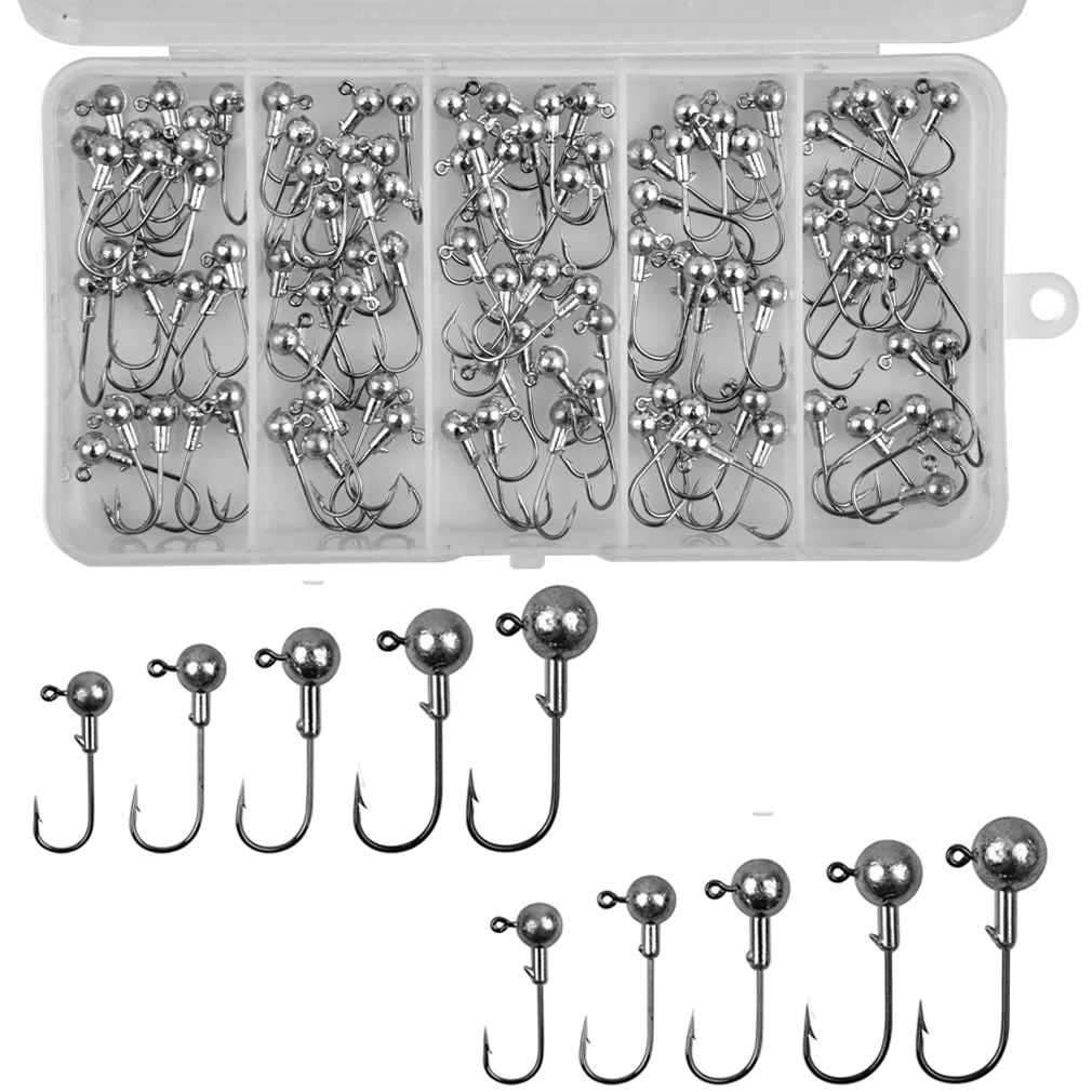 Jig Heads de bola redonda para lubina y trucha 1g-10g