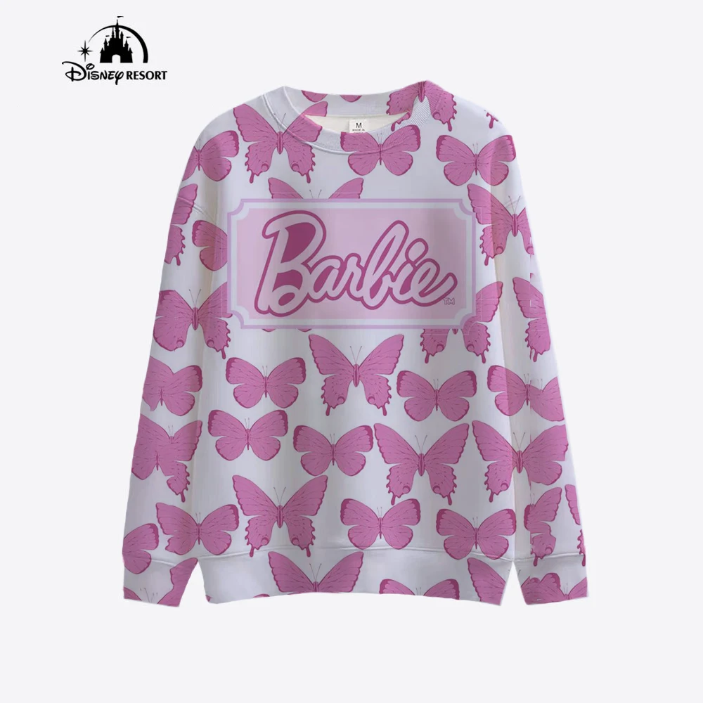 2024 Spring/Summer Women\'s 3D Printed New Barbie Princess Printed Hoodie Street Casual Sports Hoodie