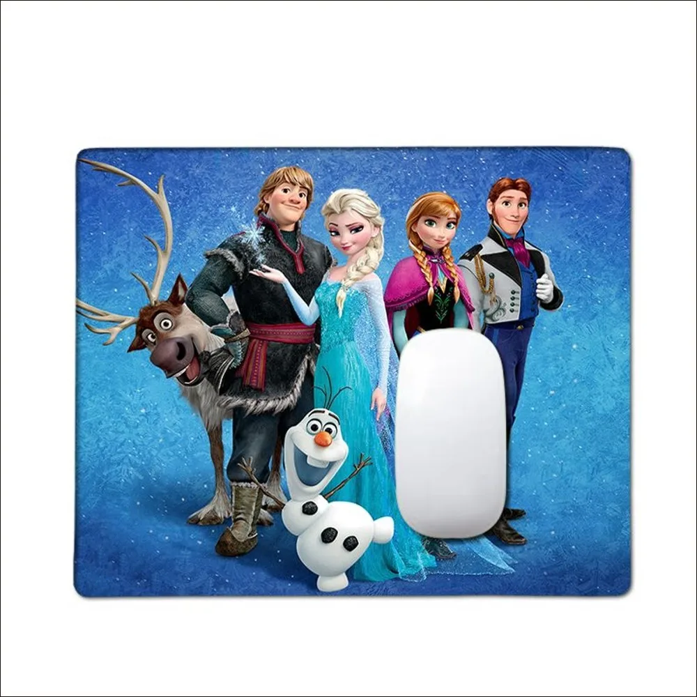 Disney Frozen Elsa Princess Mousepad Custom Skin Desktop Desk Mat Kawaii Gaming Accessories Writing Pad Padmouse Desk Play Mats