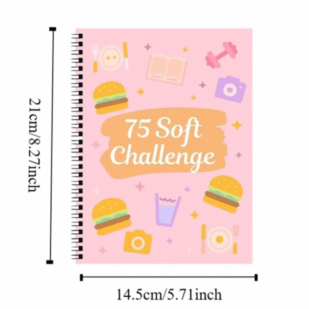 A4 75 Soft Challenge Journal Progress Tracking Goal Setting 75 Day Soft Challenge Book Daily Planner Rainbow Pages 75 Tracker