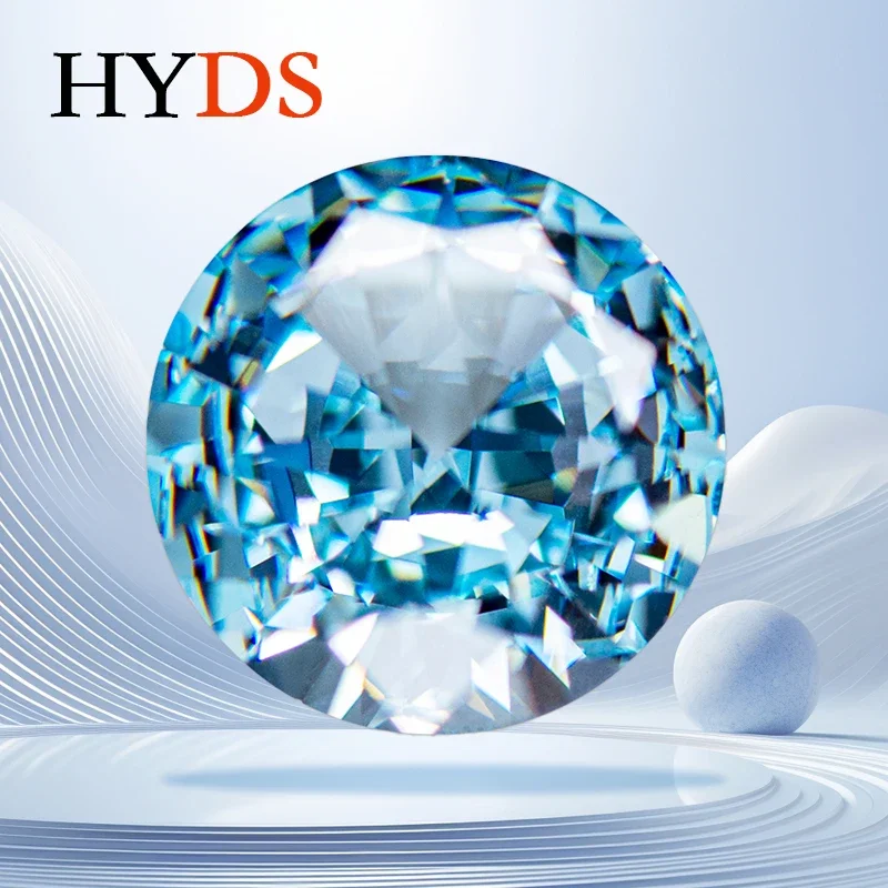 

Cubic Zirconia Crushed Ice Cut Ice Crystal Blue Color Round Shape Charms Beads for Jewelry Making Rings Materials No Certificate