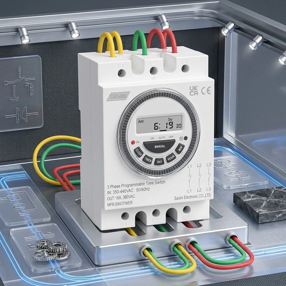 1pc TM619-380V Three-phase Backlight Seven-day Programmable Timer Switch Time Switch For Water Pumps