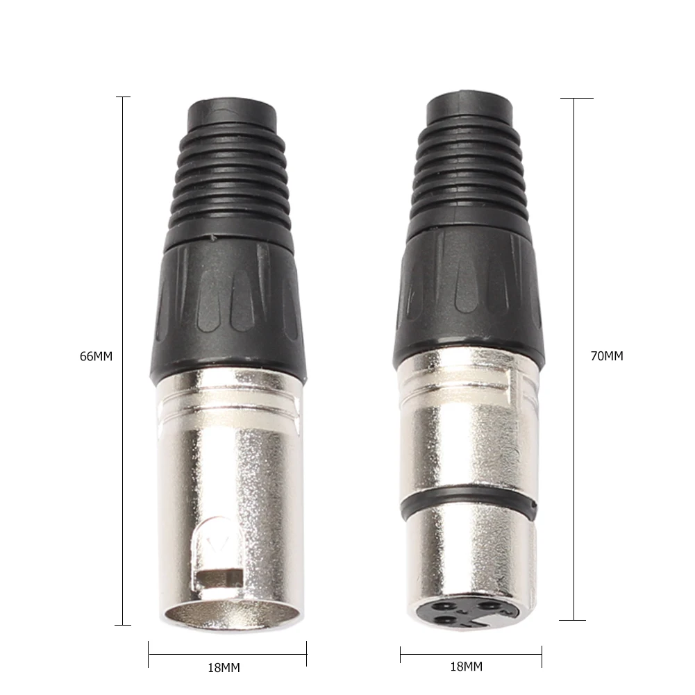 8pcs Audio Microphone Connector 4 Male 4 Female 3Pin MIC Jack Plug Zinc Alloy Socket Panel Mount Chassis for Power Amplifier - view 6