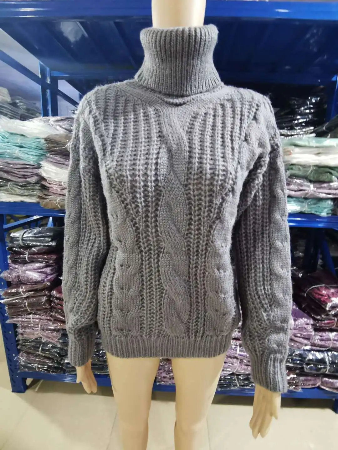 Autumn winter mohair sweater 2025 Women long sleeve turtleneck knitted sweater Gray blue coffee solid pollover