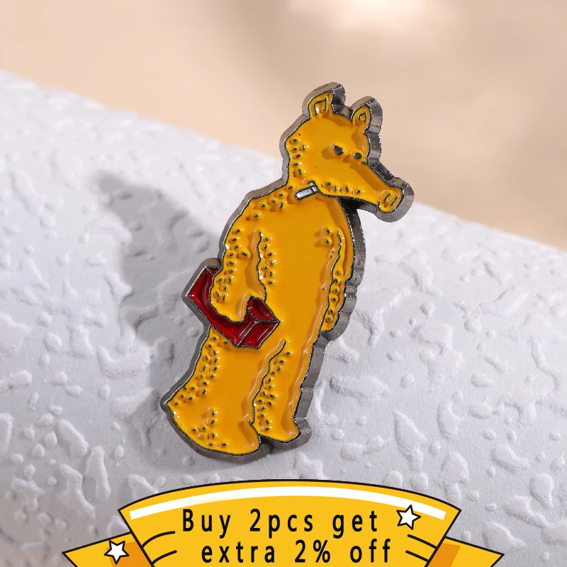 Cartoon Anteater Enamel Pins Custom Album Music Singer Lapel Brooches Badges Hip Hop Jewelry Gift For Fan Friends