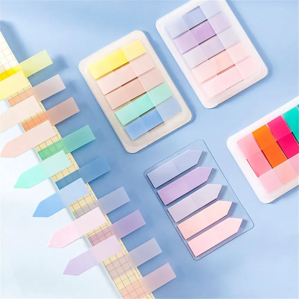 125 Sheets Sticky Notes Index Flags Candy Color Memo Pad Tab Strip Key Points Label Notepad Page Adhesive Bookmark Paper Sticker