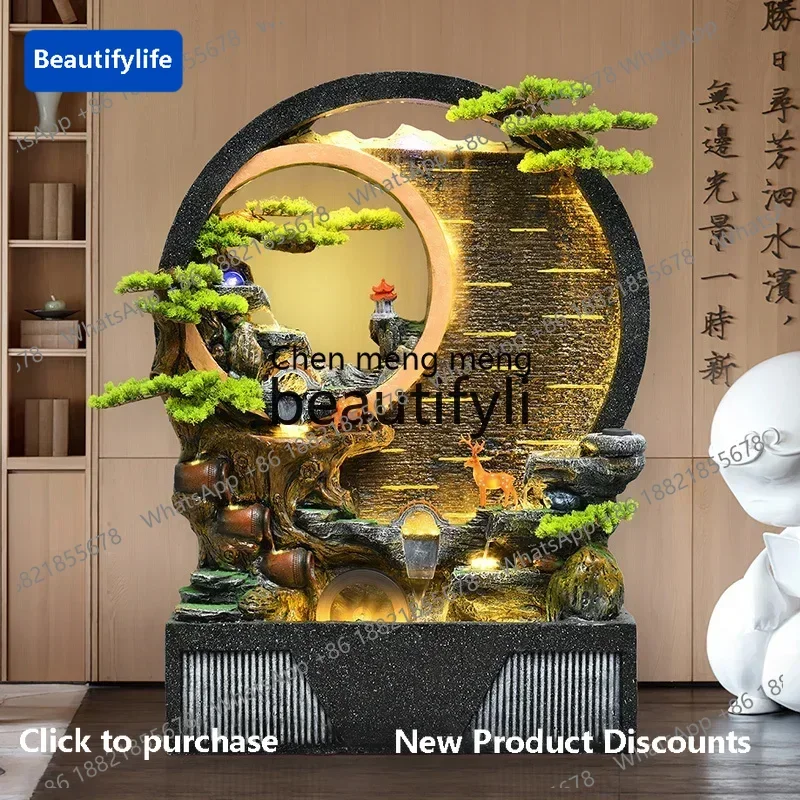 183ff Flowing water wall, rockery flowing water screen circulating water landscape lucky treasure feng shui wheel ornament