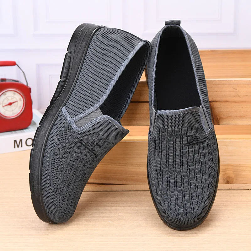 Damen-Schuhe aus gewebtem Stoff, zum Überziehen, atmungsaktiv, leicht, rutschfest, flache, bequeme Freizeitschuhe, ideal für den täglichen Gebrauch. – Detail 2