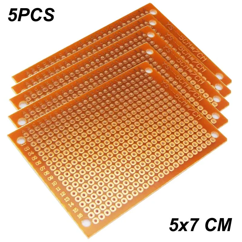 

5pcs Universal yellow Single Sided circuit board/single sided PCB/432 holes protoboard Printed Circuit Boards DIY Set