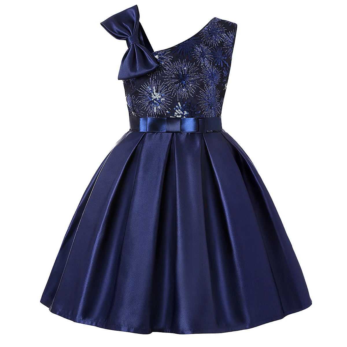 2-10Y Flower Girl Princess Dress Kid Party Pageant Wedding Bridesmaid Tutu Dresses Champagne Beading Kids Dress for Girls
