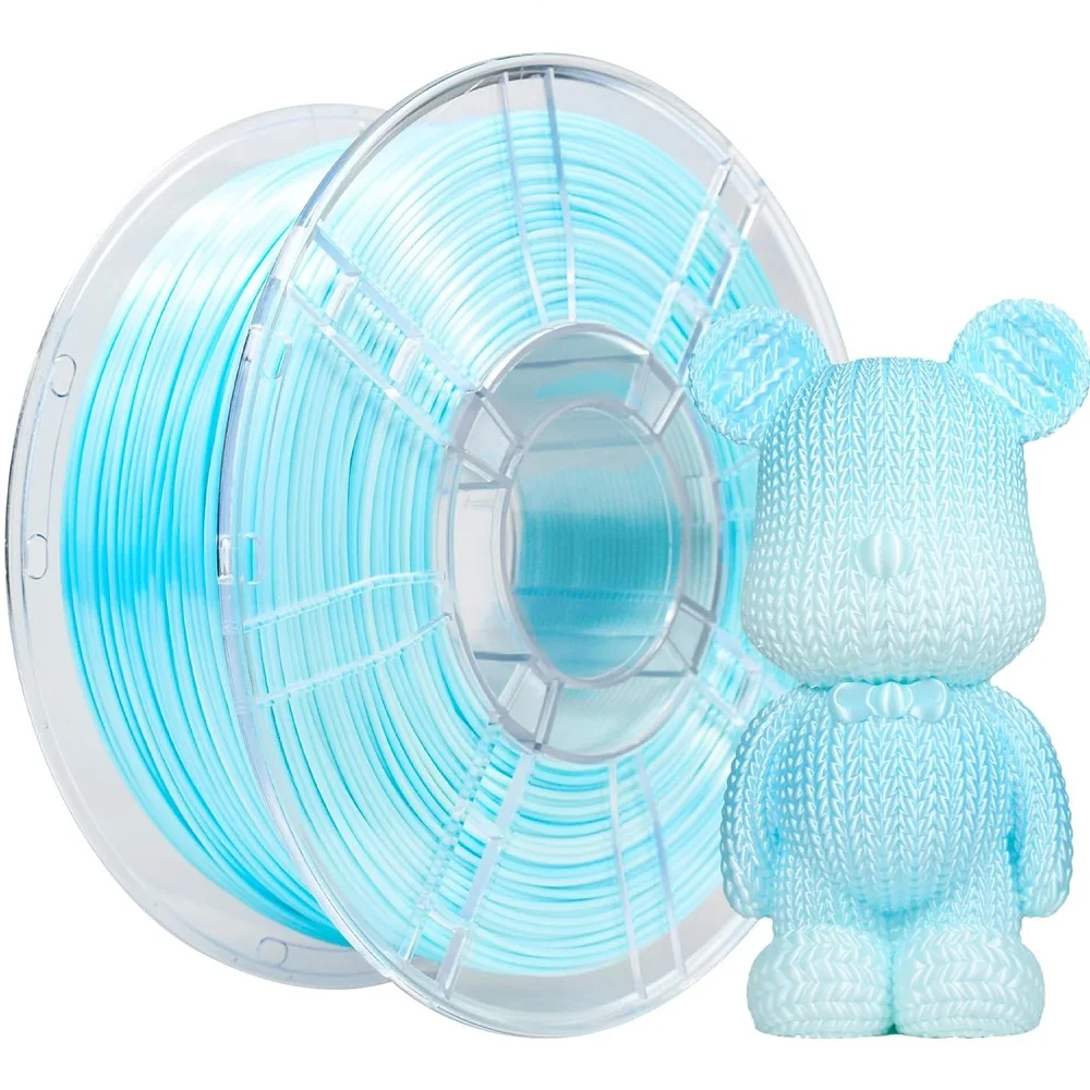 

New Color Change Filament Silk PLA 1.75mm 1kg 500g 250g 3D Printer Plastic Material Multicolor Filament Gredient PLA Blue White
