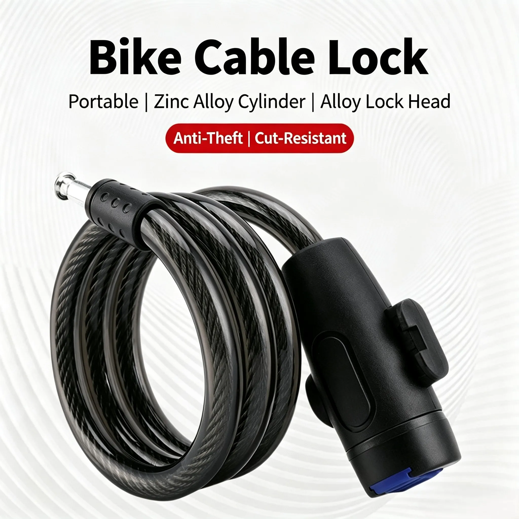 Bike Cable Lock Anti Theft Bicycle Lock with Key for Motorcycle Scooter Mountain Bike Security Steel Wire Lock