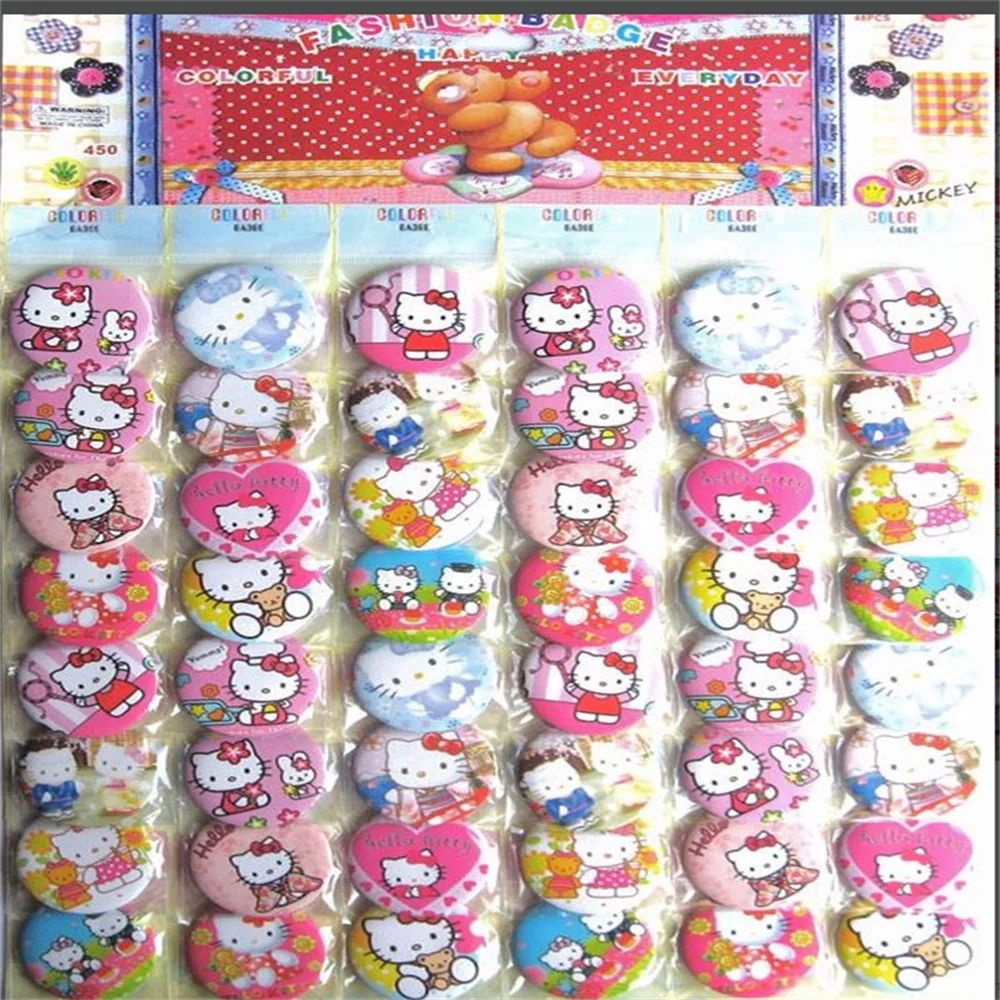 

Wholesale Cartoon MINISO Disney 48 pcs children's cartoon anime brooch badge friend gift jewelry wholesale anime decoration