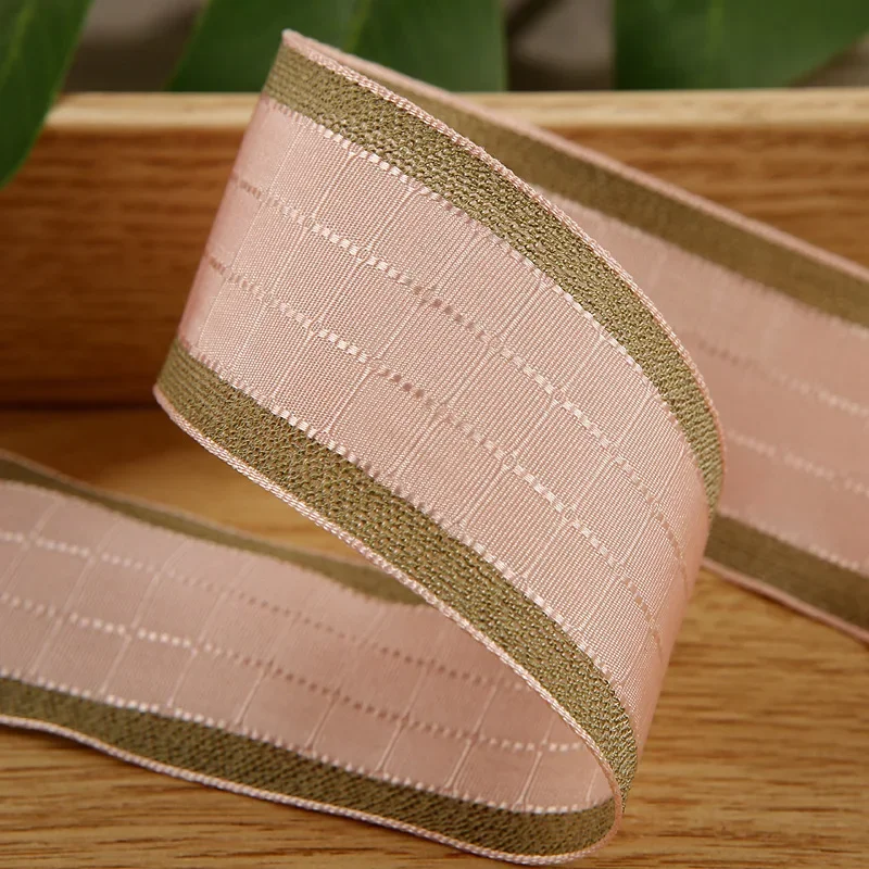 Satin Grosgrain Ribbons Checked Fabric For Cloth Sewing Needlework Accessories Decorative Handmade Crafts Tie Gift Packaging