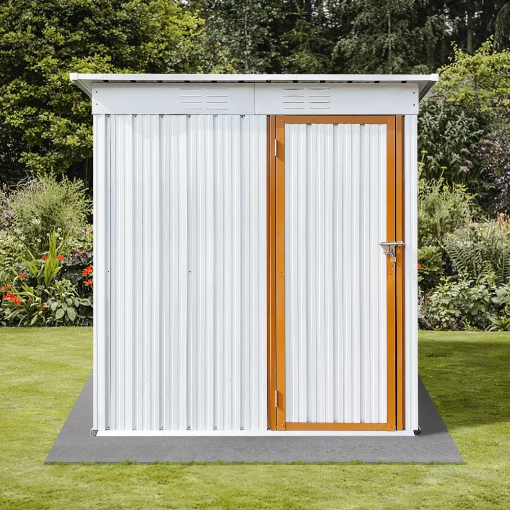 

Outdoor storage shed 5 x 3 feet lockable metal garden shed steel anti-corrosion storage room with single leaf lockable door