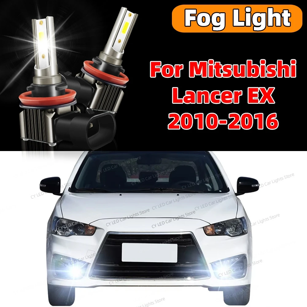 2Pcs 6000K LED Front Fog Light Lamp Canbus For Mitsubishi Lancer EX 2010 2011 2012 2013 2014 2015 2016 Car Bulbs 12V