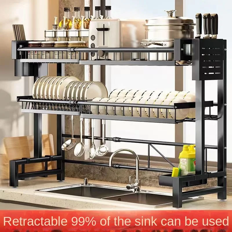 Scalable kitchen sink for storing dishes chopsticks draining countertops dishes sink storage racks