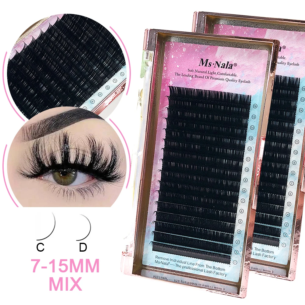 Easy Fan Lashes Extensions 16 Rows Individual Eyelash Extension Supplies Russian Volume Classic Mink Eyelashes Makeup Beauty