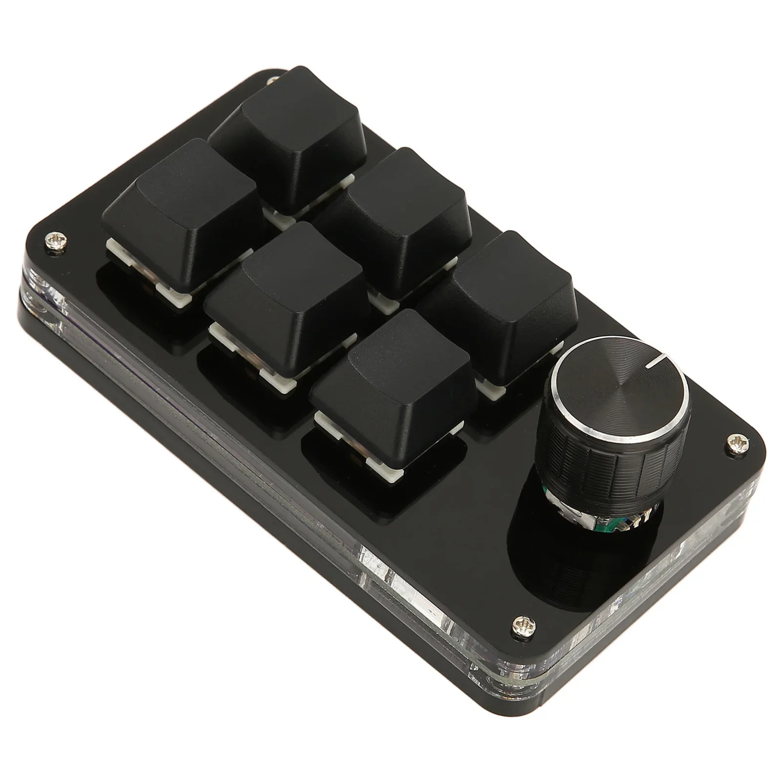 6 Keys Mini Mechanical Keyboard with Knob Plug and Play USB HID DIY Programmable Keyboard Multifunction OSU Gaming Keyboard