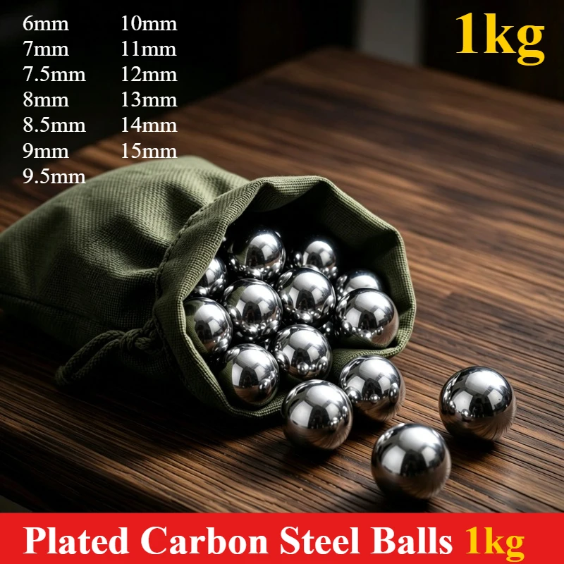 1kg electroplated Carbon Steel Balls Dia 6mm 7mm 8mm 8.5mm 9mm 10mm 11mm 12mm 13mm 14mm 15mm Steel Balls High Precision for DIY