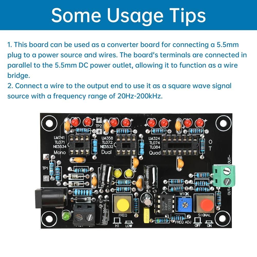 T2 Operationsverstärker-OP-AMP-Tester für Single Mono Dual Quad OPAMP-Chips, Hochgeschwindigkeits- und Niedriggeschwindigkeits-Differenzierung, DC12V – Detail 18