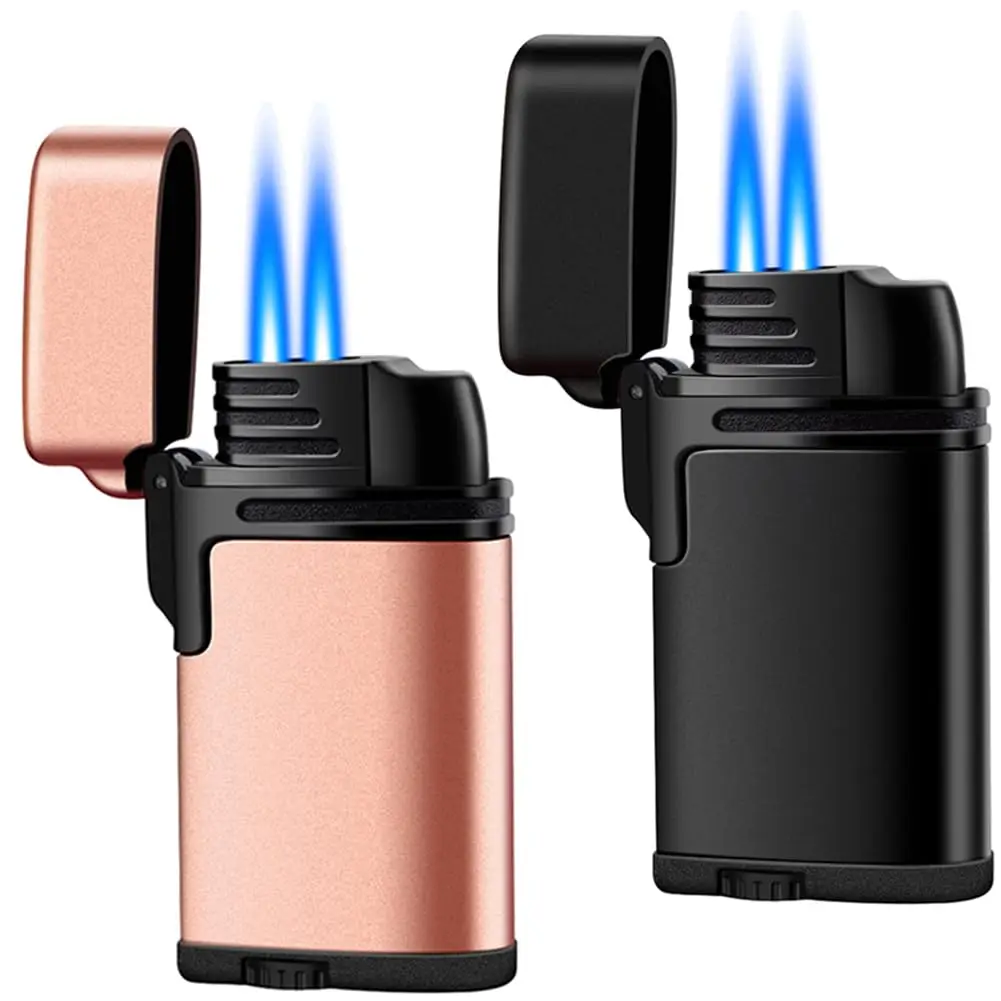 

Torch Lighter Double Jet High-Flame Refillable Butane Lighter Adjustable Dual Flame Gas Lighters Windproof Lighter for Gift