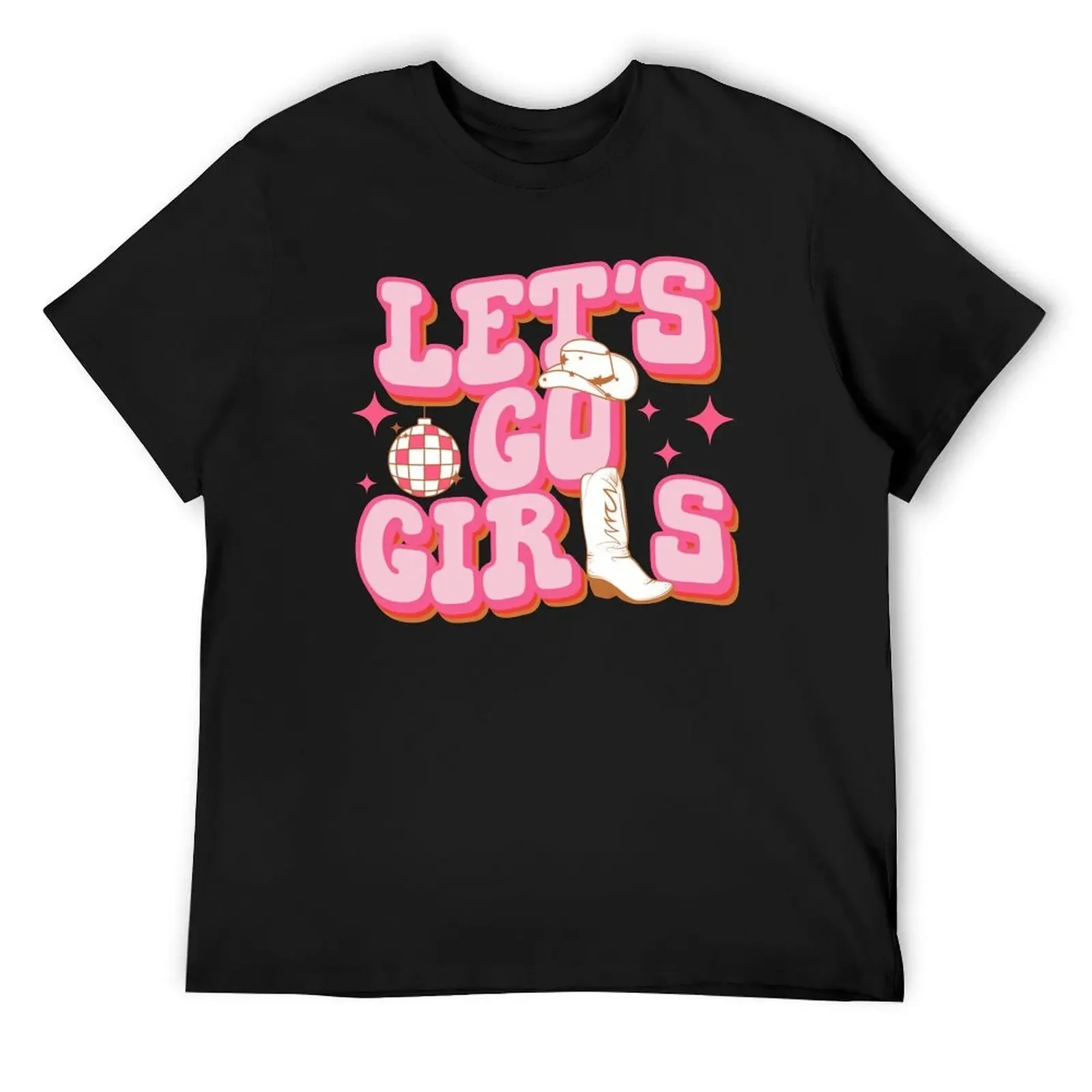 

Let's Go Girls Cowboy Hat Cowgirl Boots Bachelorette Party T-Shirt baggy shirts plus sizes oversized t shirts for men
